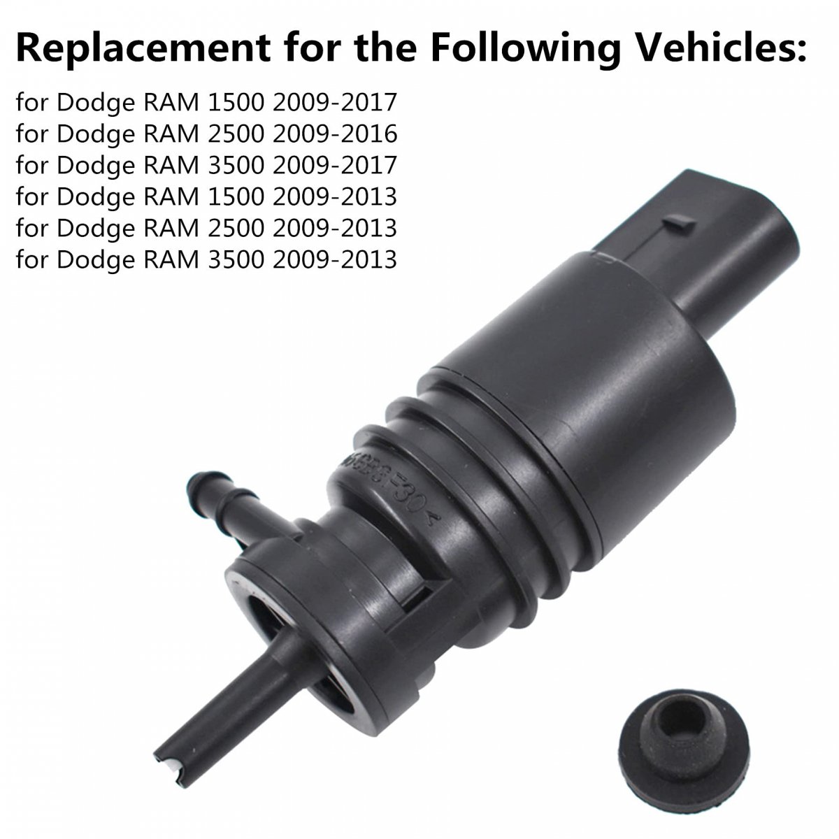 Windshield Washer Pump W Grommet Replacement For 2009-2017 Dodge Ram 1500 2500 3500 68071576aa