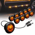 True Mods 10pc 3 4 In Amber Round Led Trailer Clearance Marker Lights Dot Fmvss 108 Ip67 Waterproof Semi Spherical Bullet Style 