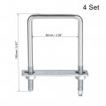 Uxcell Square U-bolts 2-3 8 60mm Inner Width 150mm Length Carbon Steel M8 With Nuts Frame Plate Round Washers 4 Set