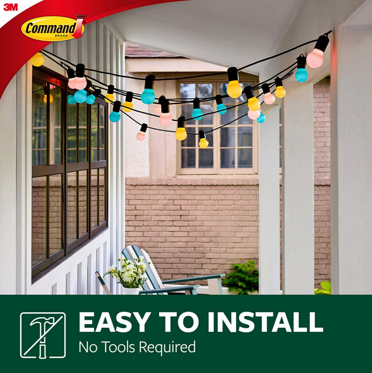 Command Outdoor Light Clips Damage Free Hanging With Adhesive Strips No Tools Wall For Lights And Cables 20 Clear 24