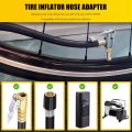 Tire Inflator Hose Adapter With Rotating End 21 In Inflation Self Locking Air Chuck Valve And Ball Needle For Portable