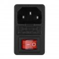 15a 220v 110v Rocker Switch Power Socket Inlet Module U Type Plug Adapter With A Fuse For 3d Printer