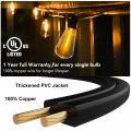 52ft Led Outdoor String Lights Patio With 27 Shatterproof St38 Vintage Edison Bulbs Waterproof Hanging For Backyard Cafe