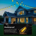 52ft Led Outdoor String Lights Patio With 27 Shatterproof St38 Vintage Edison Bulbs Waterproof Hanging For Backyard Cafe