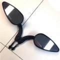 Smt-black Aluminum Teardrop Shape Skull Zombie Emblem Mirrors Compatible With Fat Bob Touring Tour Glide Ultra Classic Efi