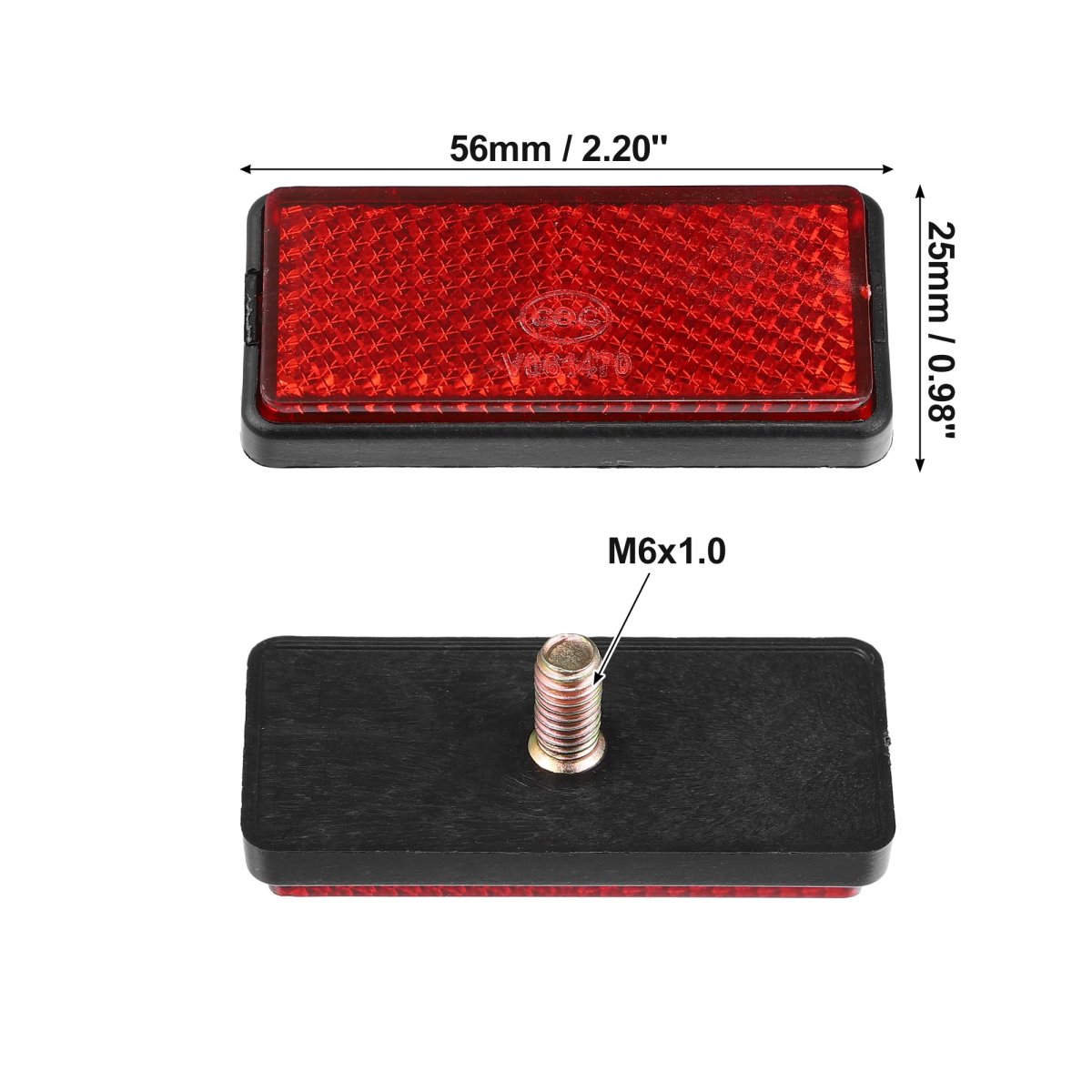 Motorbike Front Lower Fork Reflector Sticker Rear Saddlebag Reflective Cover Universal Red With Screw 4 Pcs