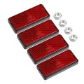 Motorbike Front Lower Fork Reflector Sticker Rear Saddlebag Reflective Cover Universal Red With Screw 4 Pcs 