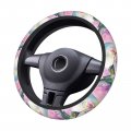 Watercolor Flower Hummingbird Steering Wheel Cover For Men Women Non-slip Elastic Universal 15 Inches Protector Car Accessories
