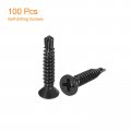Uxcell 8 X 1 Sheet Metal Screws 100pcs Black Oxide 410 Stainless Steel Flat Head Phillips Drive Self Drilling