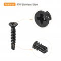 Uxcell 8 X 1 Sheet Metal Screws 100pcs Black Oxide 410 Stainless Steel Flat Head Phillips Drive Self Drilling