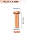 30 Pcs Copper Solid Rivets 5 16 X 63 64 Round Head Rivet Metal Fasteners Stud For Electrical Applications Finish Tone