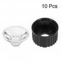 Uxcell 10 Pcs 20mm Led Lens 45 Degree With Black Holder For 1w 3w High Power Light