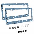 Foruidea Penguin Skating Matte Aluminum License Plate Frame With Black Screw Capsi 2pcs 2 Holes Licensess Frames Car Plate