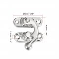 Uxcell Antique Lock Clasp Right Latch Hook Hasp 42mm X 37mm Swing Arm Plated Silver Tone 5 Pcs W Screws