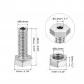 Patikil M6x20mm Hollow External Hexagon Screw 3 Set Cylindrical Lamp Threading Socket Screws Through Hole Bolt With Nut 304
