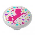 Gotham Decor Unicorn With Hearts And Stars Ceramic Drawer Knob 