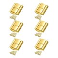 6pcs Toggle Catch Lock 1 2 X Hasp Latch Mini Clasp With Mounting Screws For Jewelry Box Gift Wooden Cabinet Bright Gold 