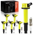 Yellow Set Of 12 Ignition Coil Pack And Iridium Spark Plugs For Ford Escape 2009 Fusion 2006-2012 Lincoln Zephyr 2006 Mercury