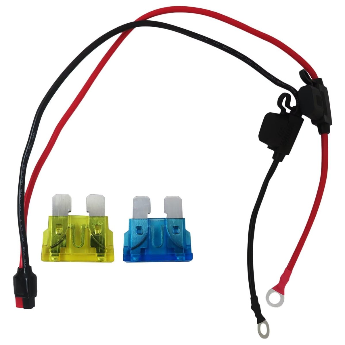 Solar Generator Charging Cable 10awg With O-ring Terminals And Built-in Fuse Protection