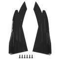 Fydun 2pcs Glossy Black Car Rear Bumper Canard Lip Side Skirt Splitter Spoiler Universal