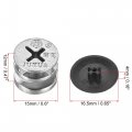 Uxcell Furniture Connector Cam Lock Fittings 15mm X 12mm With Black Cover For Panel Connecting 20pcs