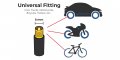 Navy Universal Valve Stem Caps Black Chrome Knurling