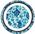 Joaifo Blue Hawaiian Hibiscus Floral Print Car Steering Wheel Cover 15a A Universal Fit Wrap For Sedan Trucks Suv Vehicle 