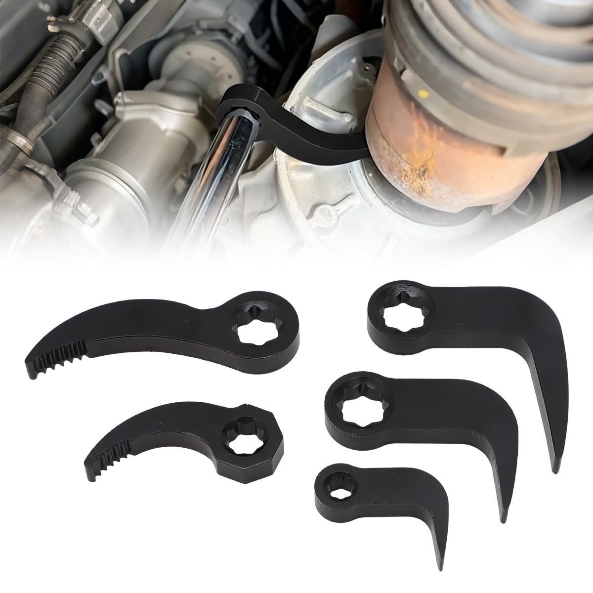 Pry Bar Wrench Adapter Head Set For Ratchets 5 Piece Crowbar Tool Tight Access Half Shaft Removal Car Repair 1 2 In 3 8 4 Drive