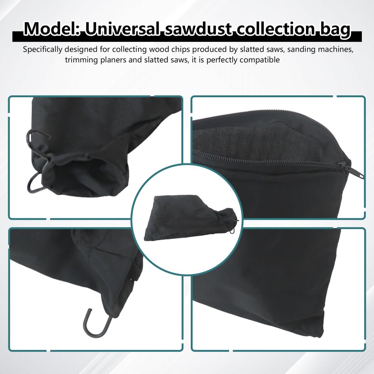 4 Pack Miter Saw Dust Collector Bags With Zippered Design And Wired Adjustable Stand Fits 1 7 In To 2 Ports For Dewalt Ryobi