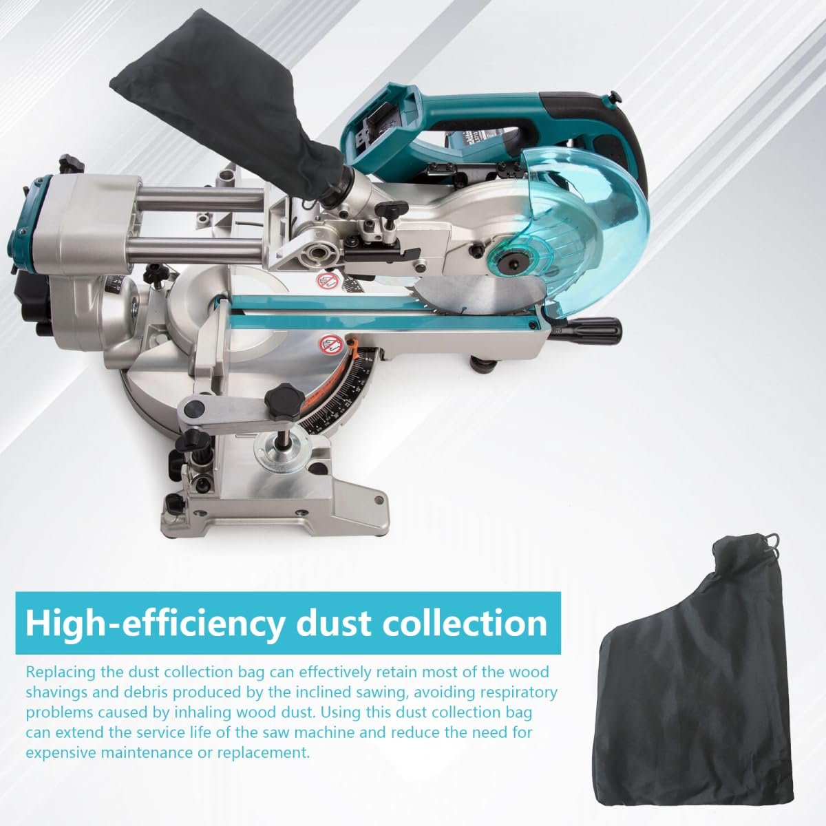 4 Pack Miter Saw Dust Collector Bags With Zippered Design And Wired Adjustable Stand Fits 1 7 In To 2 Ports For Dewalt Ryobi