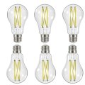 Satco 6 Pack Dimmable Led Filament Lamps S12432 High Lumens 12 5 Watt A19 Clear Medium Base 5000k 90 Cri 120 Volt For Use At