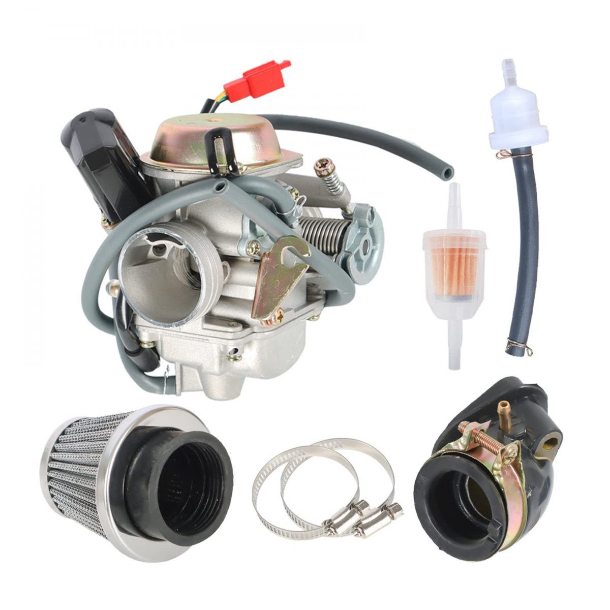 24mm Carburetor With Air Filter Replacement For Gy6 150cc Atv Go Kart Scooter Kazuma Taotao Sunl Baja Roketa