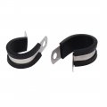 Uxcell 22mm Dia Epdm Rubber Lined P Clips Cable Hose Pipe Clamps Holder 5pcs