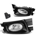 Pair Clear Bumper Driving Fog Light Lamp Switch Wiring Kit Compatible With Honda Accord 4-door 03-05