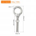 Uxcell M12x80 1 X3 15 Stainless Steel Eye Bolts Threaded Screw Eyebolt Shoulder Ring With Nuts Washers For Lifting Hanging 2