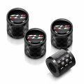 Ipick Image For Chevrolet Camaro Zl1-1le Logo In Black On Real Carbon Fiber Barrel Aluminum Tire Valve Stem Caps