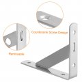 Uxcell Shelf Brackets 4pcs 4 X 0 7 Stainless Steel Solid Triangle Bracket With Screws Removable Support L For Diy Floating