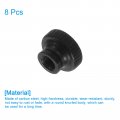 Uxcell Knurled Thumb Nuts 8pcs M4 Carbon Steel Nut High Head Through Hole For 3d Printer Part Black