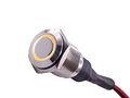 Anti-vandal Led Switch Prewired 16mm Silver Housing Amber 