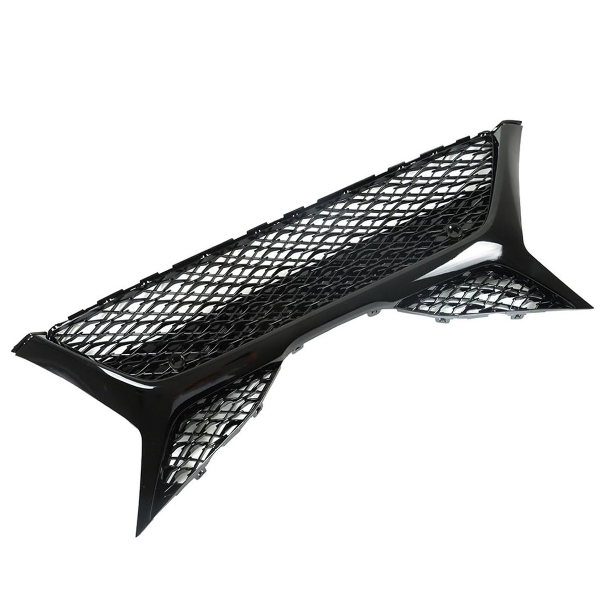 Front Upper Lower Grille Grill Glossy Black Mesh 2pcs Kit With Sensor Holes Replacement For 2018 2019 2020 Camry Se Xse