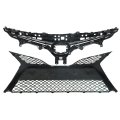 Front Upper Lower Grille Grill Glossy Black Mesh 2pcs Kit With Sensor Holes Replacement For 2018 2019 2020 Camry Se Xse
