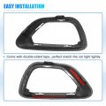 X Autohaux 1 Pair Front Fog Lights Cover For Jeep Grand Cherokee 2014-2017 Lamp Frame Trim Replacement Carbon Fiber