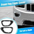 X Autohaux 1 Pair Front Fog Lights Cover For Jeep Grand Cherokee 2014-2017 Lamp Frame Trim Replacement Carbon Fiber