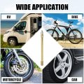 X Autohaux 4pcs 140mm 5 51 Long Brass Auto Tire Valve Extension Adaptor Air Tyre Stem Extender Inflation Stright Bore For Car