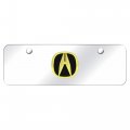 Au-tomotive Gold Logo Mini License Plate For Acura Gold On Mirrored 