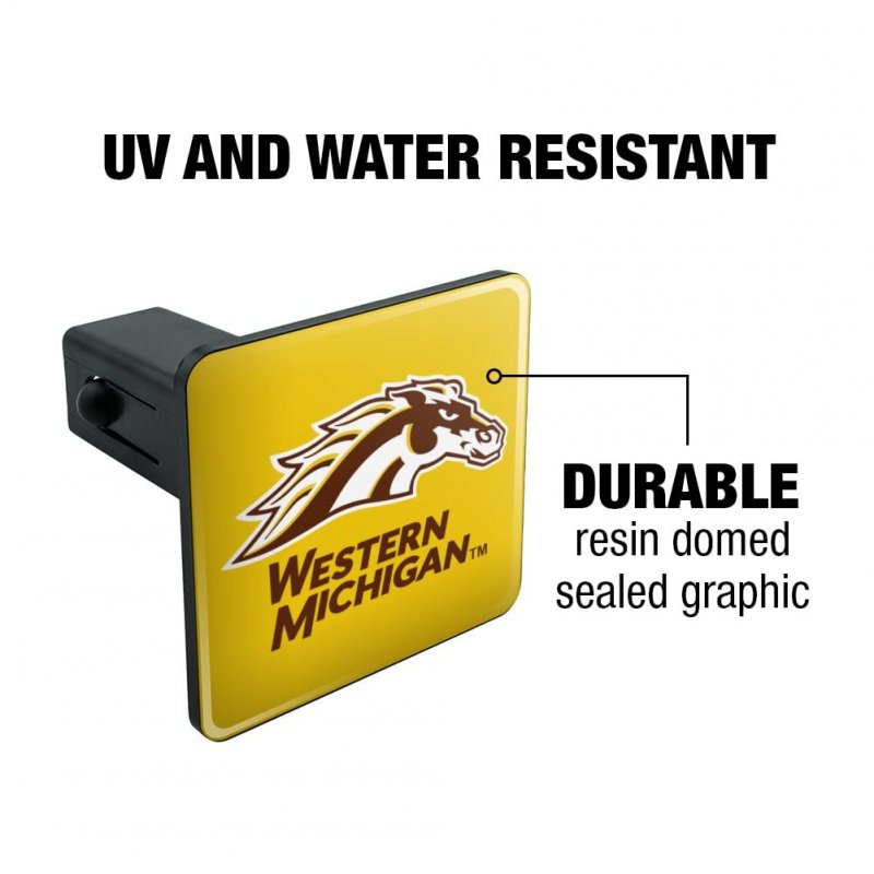 Western Michigan University Logo Tow Trailer Hitch Cover Plug Insert