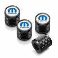 Ipick Image For Mopar In White On Real Carbon Fiber Barrel Black Aluminum Tire Valve Stem Caps