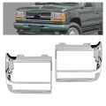 Hecasa Headlight Bezel For 1989-1994d Bronco Explorer Ranger Headlamp Door Set Housing Cover Trim Pair Right Left Replacement 