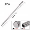 Uxcell 5 Pcs T20 Magnetic Torx Screwdriver Bits 1 4 Inch Hex Shank 9-inch Length S2 Security Tamper Proof Screw Driver Kit