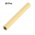 Uxcell 20pcs Brass Straight Pcb Pillar Female Thread Hex Standoff Spacer M3x5x40mm